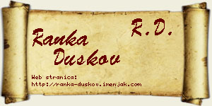 Ranka Duškov vizit kartica